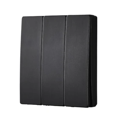 Image of Litecraft Kinetic Push Switch 3 Gang IP65 Rated Electrical Fitting Matte Black