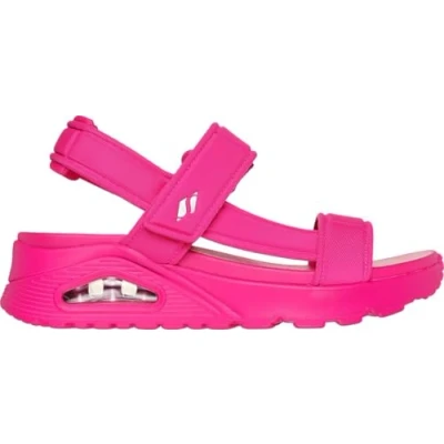 Image of Skechers Womens Uno Fun Stand Sandals Hot Pink 119814/HTPK (Pink, UK Footwear Size System, Adult, Women, Numeric, Medium, 6)