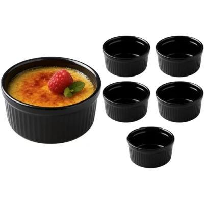 Image of GenWare Porcelain Ramekins 9.5cm Black, SPS9 BL, Pack of 6