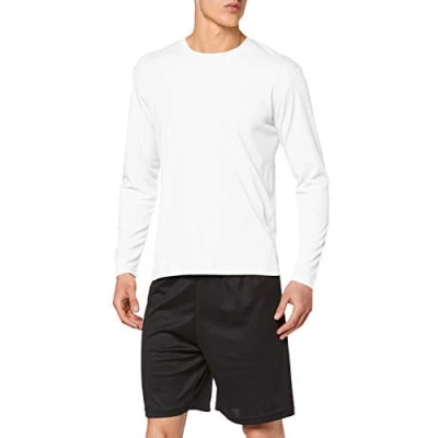 Image of Spiro Men&#039;s Quick Dry Performance Long Sleeve T Shirt, White, X Large