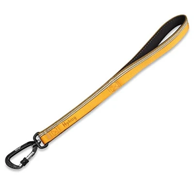 Image of Hyhug Design Strong 3M Reflective Strip Double Color Nylon Jacquard Weave Webbing Dog Lead, Comfy Adjustable Length Safety Leash, Durable Soft Breathable, Safe Night Walk (25mm 18 inch, Tapenade)