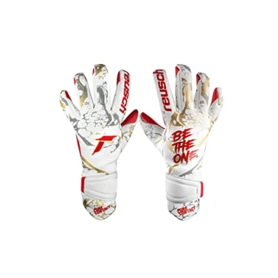 Image of Reusch Pure Contact Gold X GluePrint goalkeeper gloves with excellent grip and inner seam cut