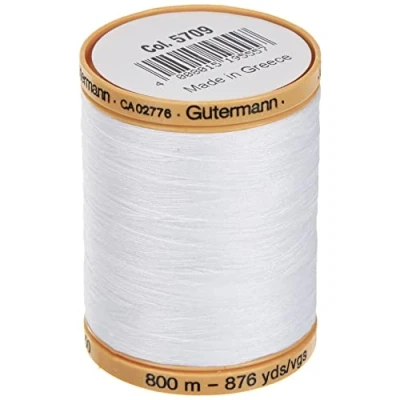 Image of Gutermann 876 yd Natural Cotton Thread Solids, White, 25049