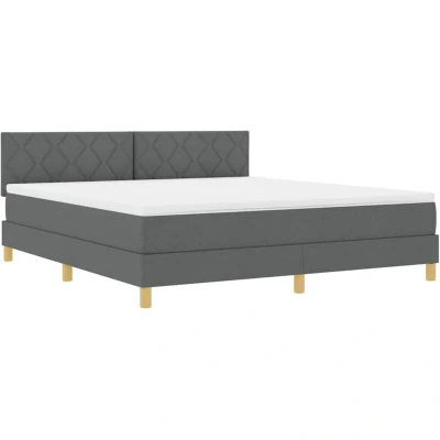 Image of Box Spring Bed with Mattress Dark Grey 180x200 cm Fabric Vidaxl