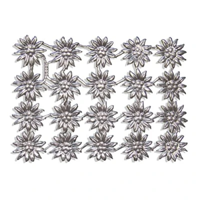 Image of Walter Kunze Design 20 Piece Dresden Blossoms Edelweiss, Silver