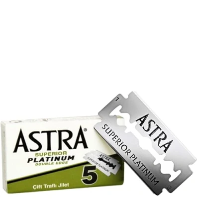Image of 10 Astra Superior Platinum Double Edge Razor Blades For Professional Barbers And Traditional Shaving Enthusiasts