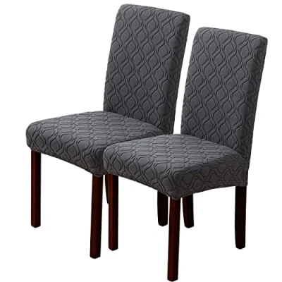 Image of LANSHENG Dining Chair Covers, Stretch Covers for Chairs, Removable Washable Seat Slipcovers Room, Kitchen (Set of 2, Grey)