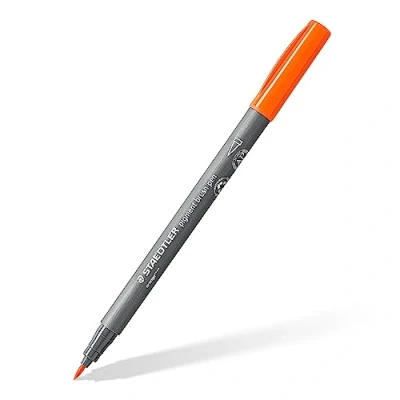 Image of STAEDTLER 371 4 Pigment Arts Brush Pen Orange (Box of 10)