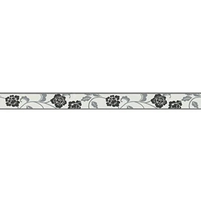 Image of A.S. Création Only Borders 10 Self Adhesive Border 5.00 m x 0.05 Metallic Black White Made in Germany 261014 2610 14