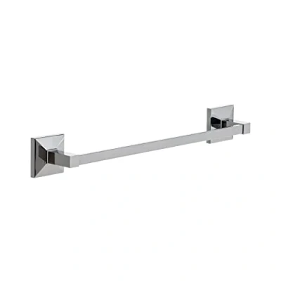 Image of TATAY Medium Towel Rail from the Iconik Collection, in Stainless Steel and Zamak, with Drill Fix fixing system or adhesive glue. Measures: 6 x 6,5 45 cm