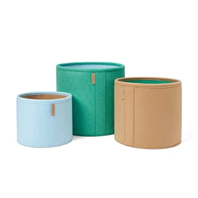 Image of Tutti Bambini Felt Nursery Storage Baskets 3 Pack Sturdy &amp; Lightweight, 100% Polyester, Set of Different Sizes (Small, Medium, Large) Run Wild