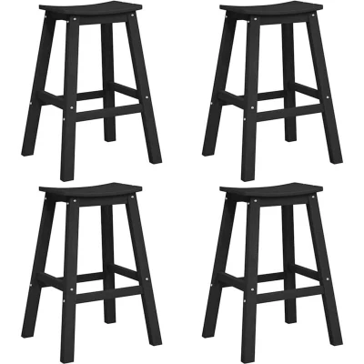 Image of vidaXL Bar Stools 6 pcs Black HDPE