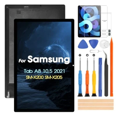 Image of LCD Display for Samsung Galaxy Tab A8 2021 SM X200 X205, Replacement Touchscreen Digitazer Assembly with Repair Kit (10.5 Inches)