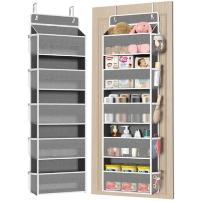 Image of FCHERP Over Door Storage Organiser,Heavy Duty Hanging Solution with Large Capacity,for Bedrooms, Bathrooms And Uni Essentials,Storage for Toys, Wallets Towels