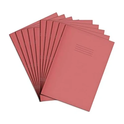 Image of Rhino A4 Exercise Book 64 Page, Pink, 8mm Ruled &amp; Margin Pages (Pack 50)