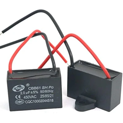 Image of Fasizi 2Pcs CBB61 2uF 450V AC 50/60Hz Air Conditioner Fan Motor Running Capacitor