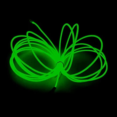 Image of Balabaxer EL Wire Green, 16.4ft/5M Neon Lights Noise Reduction Portable Glowing Strobing Electroluminescent for Parties, Halloween, DIY Decoration