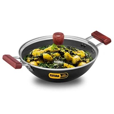 Image of HAWKINS Futura AD30G Hard Anodised Kadai, 3 Litre, Black