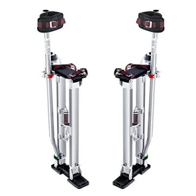 Image of VEVOR Drywall Stilts, 24&#039;&#039; 40&#039;&#039; Adjustable Aluminum Tool Stilts with Protective Knee Pads, Durable and Non Slip Work for Sheetrock Painting, Walking, Taping, Silver
