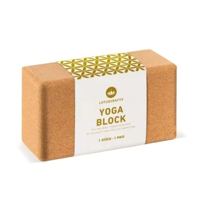 Image of Lotuscrafts yoga block cork Supra Grip ecologically made of natural for and pilates beginners advanced Large