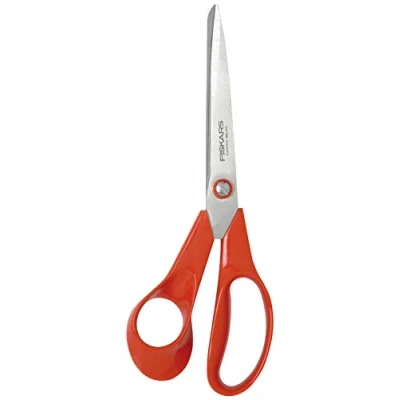 Image of Fiskars Universal Scissors Left handed, Length: 21 cm, Stainless Steel Blade/Plastic Handles, Red, Classic, 1005147