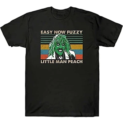 Image of Old Gregg Easy Now Fuzzy Little Man Peach T Shirt The Mighty Boosh Comedy Tee Black M