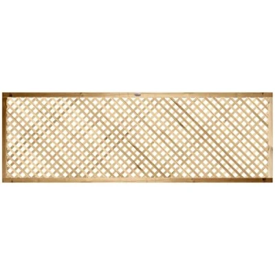 Image of Premier Elite Alderley Chamford Smooth Planed Lattice Trellis Pressure Treated Fence Topper Panel or Wall Climber Width: 6ft (183cm) x Height: 2ft (60cm 600mm) Privacy 20mm Hole Design