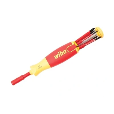 Image of Wiha 28393 Insulated Slim Line Precision Pop Up Screwdriver Set, Slotted, 7 Piece