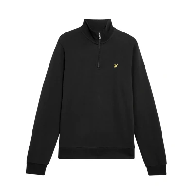 Image of Lyle &amp; Scott Loopback Quarter ZIP Sweatshirt, Men&#039;s, Size: Large, Jet black