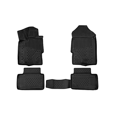 Image of Element Tailor made rubber floor mats for Ford Ranger Supercab 2019 onwards, 4 pieces, black, adjustable mesure au laser personalised