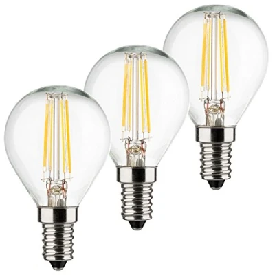 Image of Müller Licht Set of 3 Retro LED Teardrop Shape Replaces 40 W, Glass, E14, 4 Silver, 4.5 x 8 cm, Units