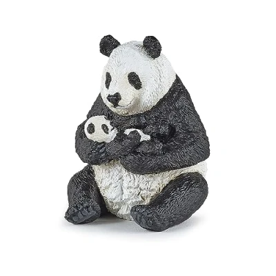 Image of Papo WILD ANIMAL KINGDOM Tiere Figurine, Print, 50196 Sitting Panda and Baby, Multicolour