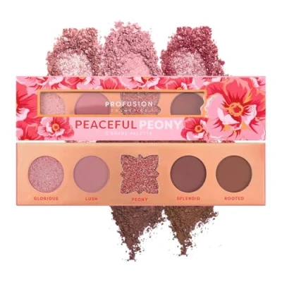 Image of Profusion Cosmetics BLOOMING HUES PEACEFUL PEONY 5 SHADE EYESHADOW PALETTE, PINK