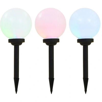 Image of vidaXL Outdoor Solar Lamps 3 pcs LED Spherical 20 cm RGB