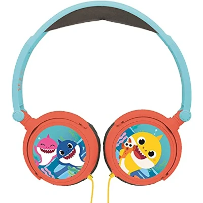 Image of LEXIBOOK HP015BS Baby Shark Nickelodeon Stereo Headphone, Kids Safe Volume, Foldable and Adjustable, Blue/Orange