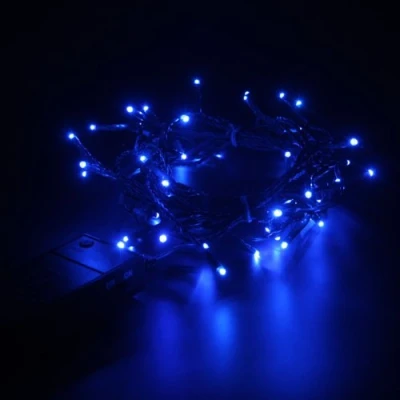 Image of Christmas Direct Indoor Battery Operated Fairy Lights Blue Green Cable 5m 50 bulbs Multi Function