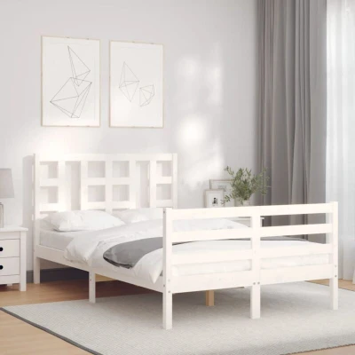 Image of vidaXL Bed Frame without Mattress White 120x200 cm Solid Wood