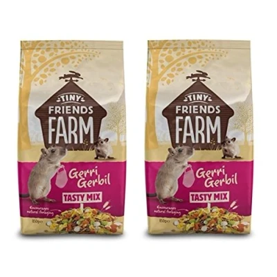 Image of TINY FRIENDS FARM SUPREME GERRI GERBIL COMPLETE FOOD FEED MUESLI 2 X 850G BAGS
