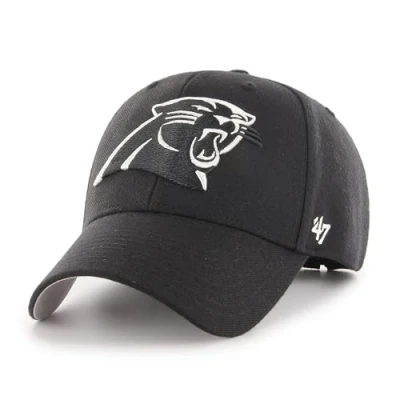 Image of 47 NFL &#039;Carolina Panthers MVP Unisex Baseball Cap, Adjustable Hook &amp; Loop Strap, Team Logo, Colour Black