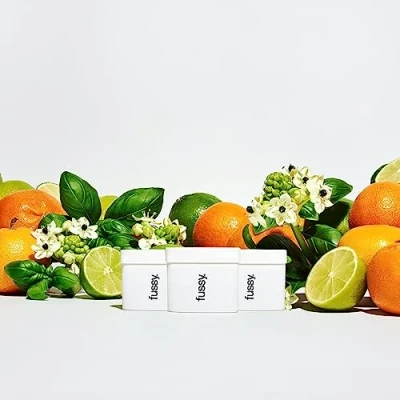 Image of Fussy Natural Deodorant Refill Pack of 3 Aluminium Free Lime Scent 24 Hour Protection 100% Effective Tropic Tonic Lime, Basil &amp; Mandarin Vegan Cruelty x 40g Refills
