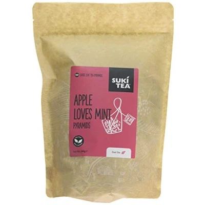 Image of Suki Tea Apple Loves Mint Pack Of 50 Pyramid Bags Apple, Papaya, Mint, Rose Bud
