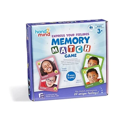 Image of Learning Resources Express Your Feelings Memory Match Game, Emotion Cards for Kids, 80 Tiles, Ages 3+ Matching Card Social Emotional Activities, Play Therapy Games Kids