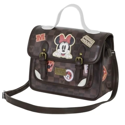 Image of Disney Minnie Mouse Journey Satchel Shoulder Bag Backpack, Brown, 27 x 20 cm