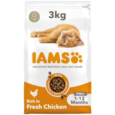 Image of IAMS for Vitality Dry Kitten Food with Fresh Chicken, 3 kg, Packaging may vary
