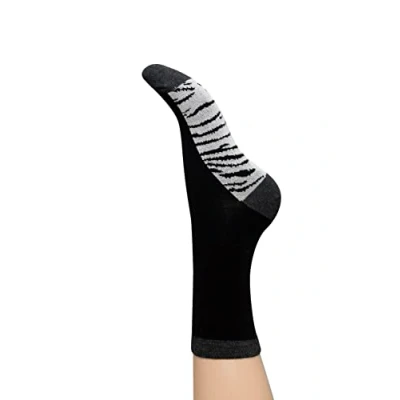 Image of Women&#039;s 1 Pair Charnos Bamboo Zebra Footbed Socks Grey One Size