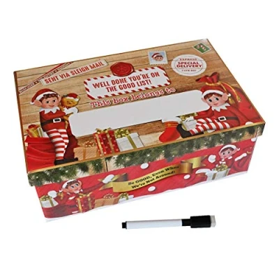 Image of Widdle Wonderland Personalise Christmas Eve Gift Box Fun Elf Design/Flat Pack 32cm x 20cm 11cm