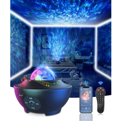 Image of Doraimuni Star Projector Night Light, Galaxy with Remote Control, Bluetooth Music Light Projector, LED Lamp Timer for Home Room Party Decor