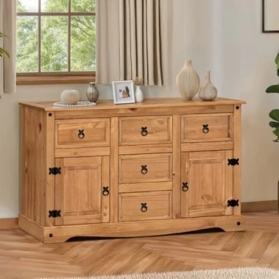 Image of Corona Furniture Large Sideboard Solid Pine Dining Room Storage