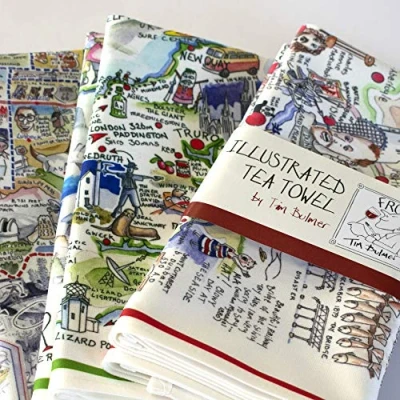 Image of Map Marketing Tim Bulmer Illustrated Tea Towels (Cornwall)
