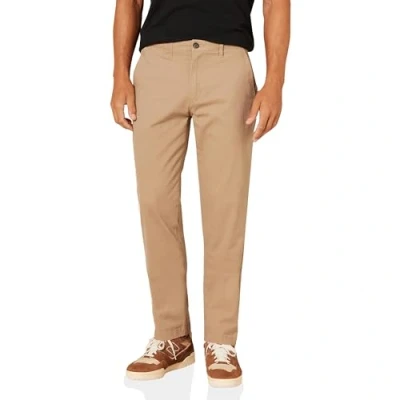 Image of Amazon Essentials Men&#039;s Athletic Fit Casual Stretch Chino Trouser (Available in Big and Tall), Dark Khaki Brown, 33W / 28L
